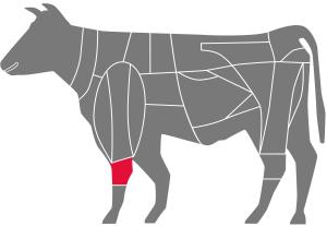 Hesse -Teile des Unterschenkels vom Rind